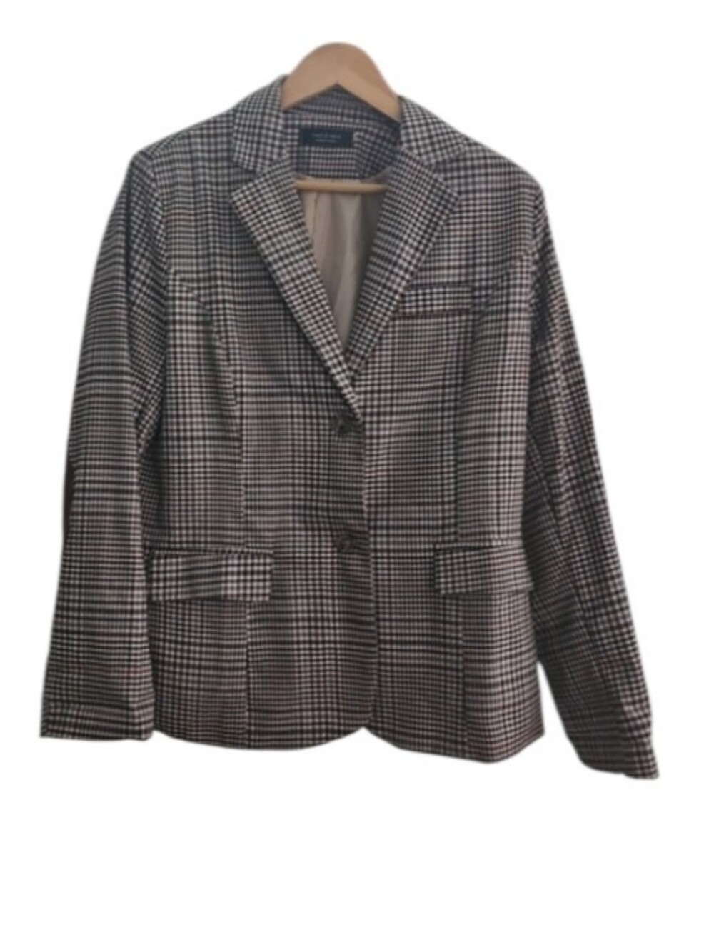 Face Face Blazer Women XXL Brown Plaid Elbow Patch Equestrian Academia Jacket